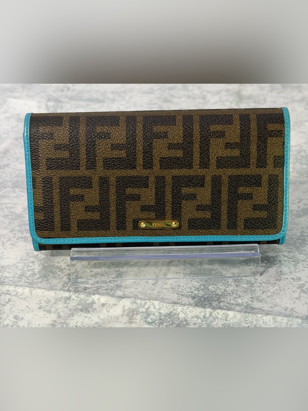 Fendi Zucca FF logo continental wallet